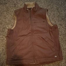 Lee Workwear Brown Canvas Vest XL Unisex Fleece Sherpa Lined Outerwear Jacket
