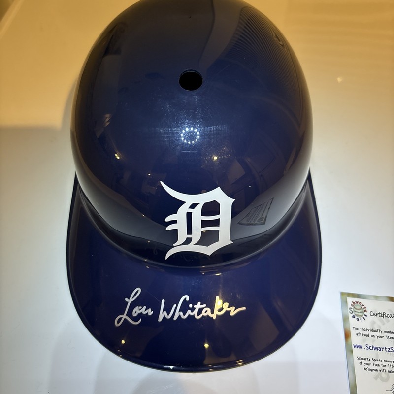 Lou Whitaker Signed Tigers Souvenir Replica Batting Helmet (SCHWARTZ SPORTS COA)