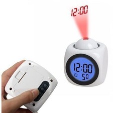 LED Digital Projection Alarm Clock Projector LED Voice Talking Time Temperature