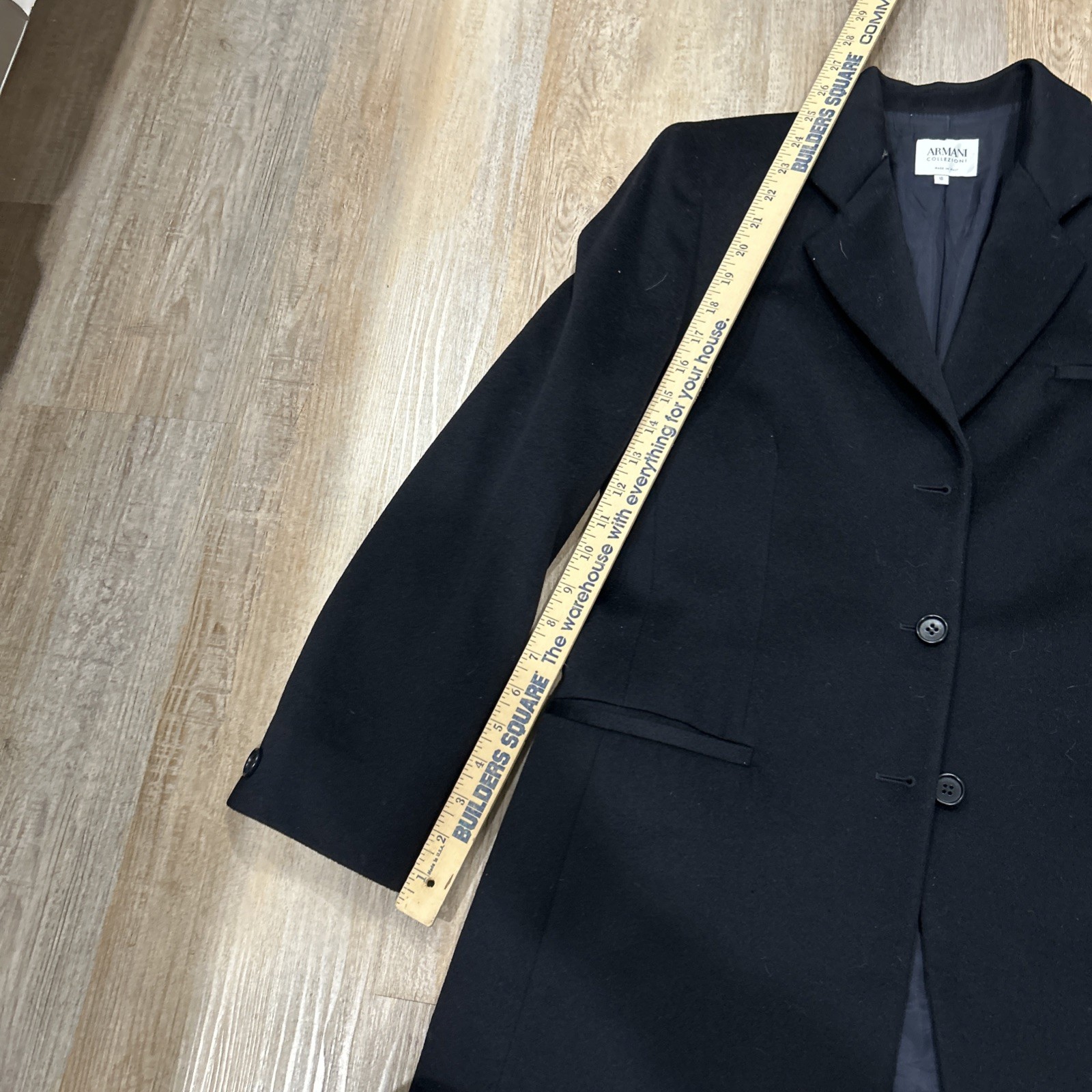 Armani Collezioni Blazer Womens Black Wool Mohair Single Breasted Jacket Size 10