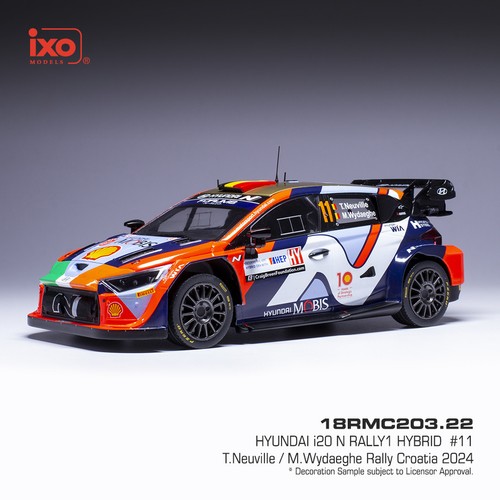IXO 18RMC203 1/18 Hyundai i20 N RALLY1 Hybrid Rally Croazia 2024 #11 Vettura - Foto 6 di 6