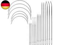 21 StüCk Ledernadeln Hand,Ledernadel Hand FüR Leder,Gebogene NäHnadel Ru