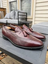 Allen Edmonds Manchester Men's Burgundy Tassel Wingtip Loafers Size 14 E 8537