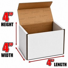 150 Mixed Size White Corrugated Mailer Shipping Boxes 4x4x4 6x4x4 7x3x2 50 Each
