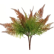 Fake Plants Artificial Fern Shrubs, Plastic Bushes Leaves Grass Wedding Decor...