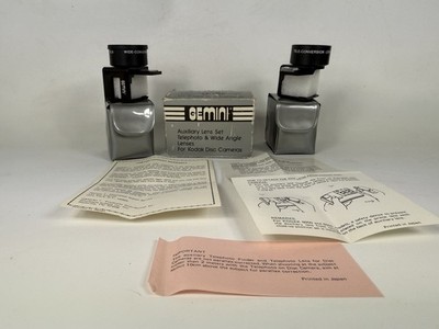 Gemini Auxiliary Lens Set for Telephoto & Wide Angle Kodak Disc Cameras 850PDP
