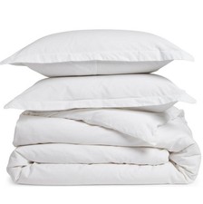 Juego de edredón y fundas Nordstrom de algodón orgánico percal King en blanco