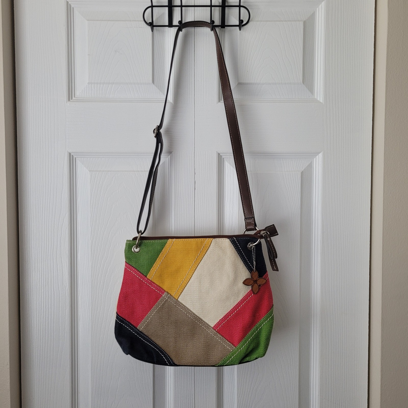 Relic Patchwork Canvas Shoulder Bag Adjustable St… - image 2
