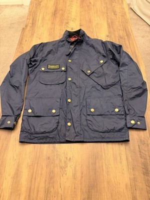 Herren Barbour Nylon International Jacke, blau, Größe L