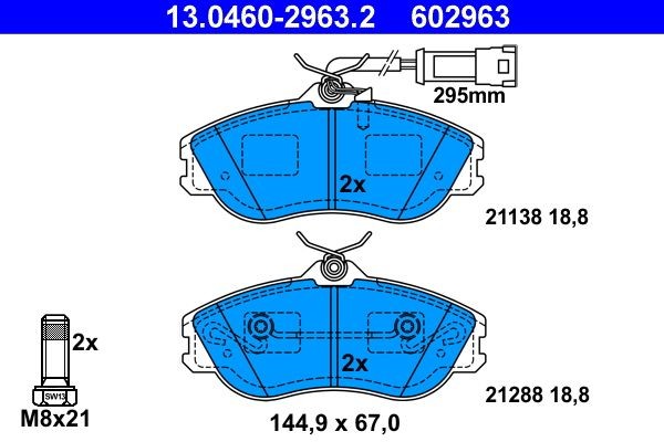 ATE Bremsbelagsatz, Scheibenbremse 13.0460-2963.2 FüR Audi-image