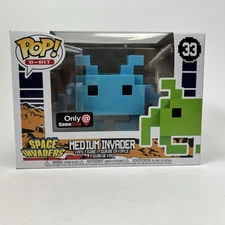 Funko Pop Space Invaders Medium Invader 33 Blue Game Stop Pop Stack Protector