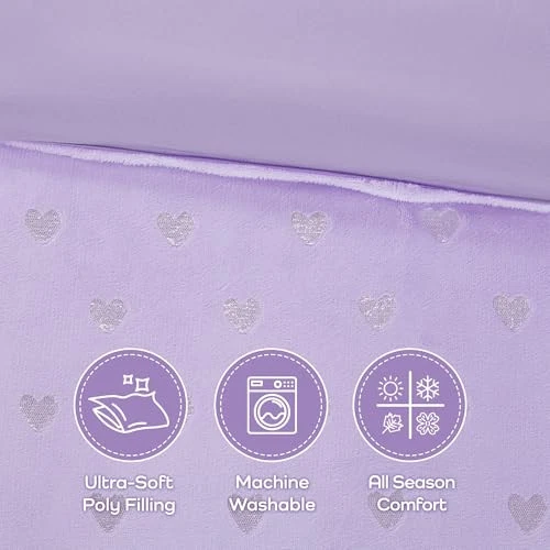 Mi Zone Rosalie Comforter Set for Girls, Ultra-Soft Full/Queen Purple/Silver - Image 4 of 4