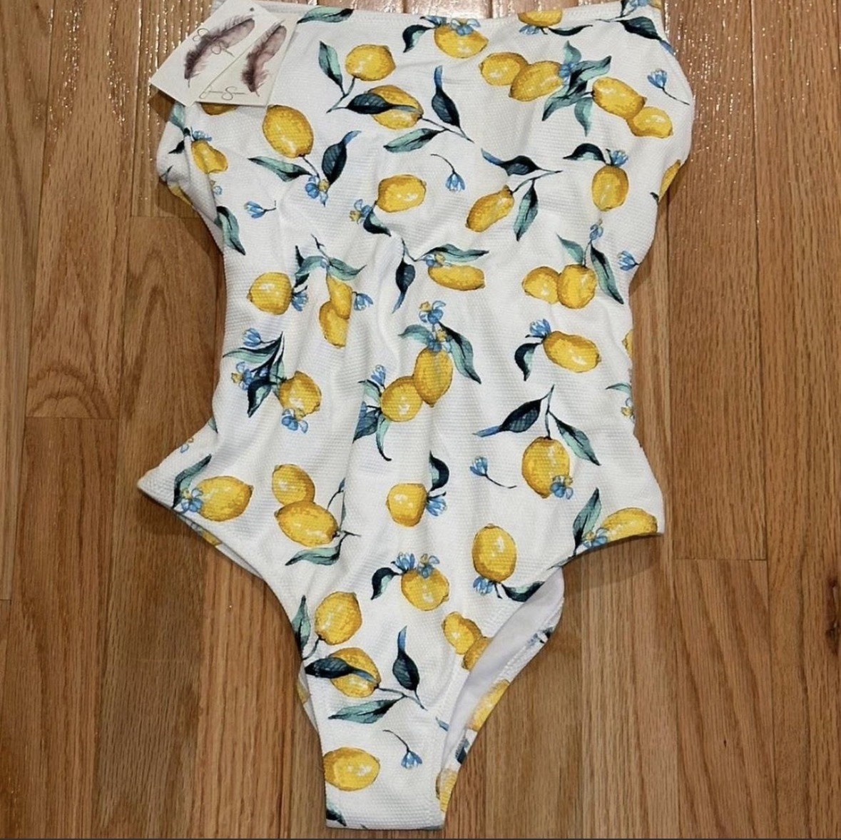 Jessica Simpson Lemon Print Knot One-Piece Swimsuit