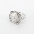Vintage Sterling Silver King George V Coin Signet Ring Threepence 1920 Size O