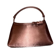 Mauve Satin HandBag Elegant Evening Out Small Purse Adjustable Strap
