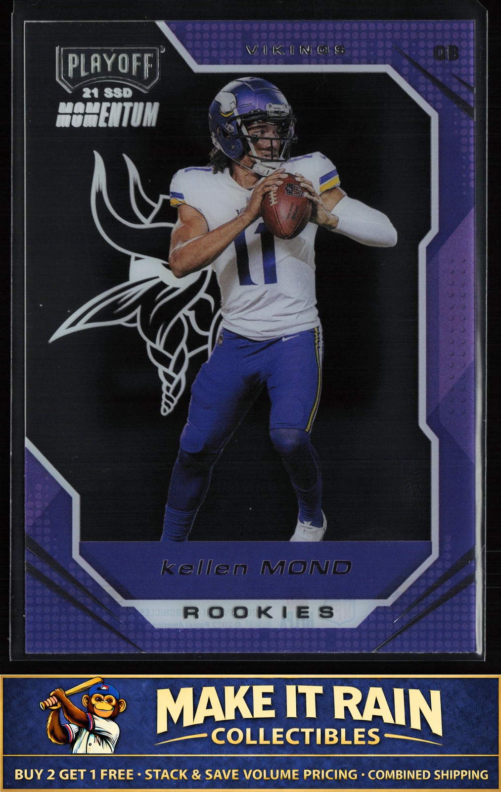 Kellen Mond 2021 Panini Chronicles Playoff Momentum Rookies #PMR-21 Vikings RC