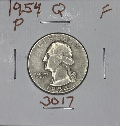 1954-P Fine Washington Quarter, Item 3017