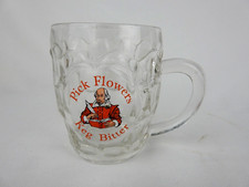 ⭐ Vintage Pick Flowers Keg Bitter Dimpled Half Pint Glass Crown Stamp