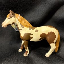 NEW NOS VTG Safari Ltd Stallion Pinto Horse Figure Toy 2003 Brown White 2341-29