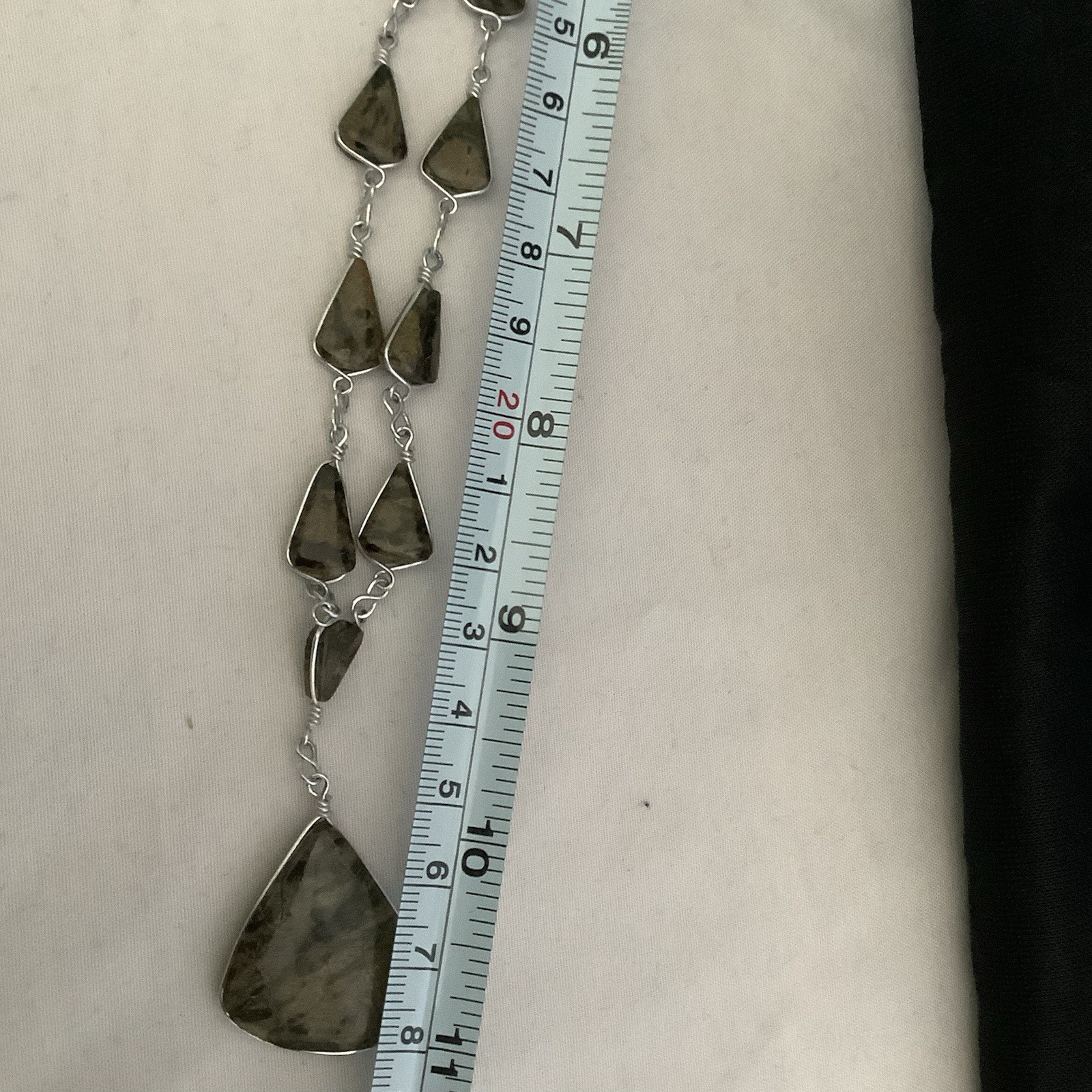 Brown Statement Necklace With Triangle Shaped Sto… - image 5