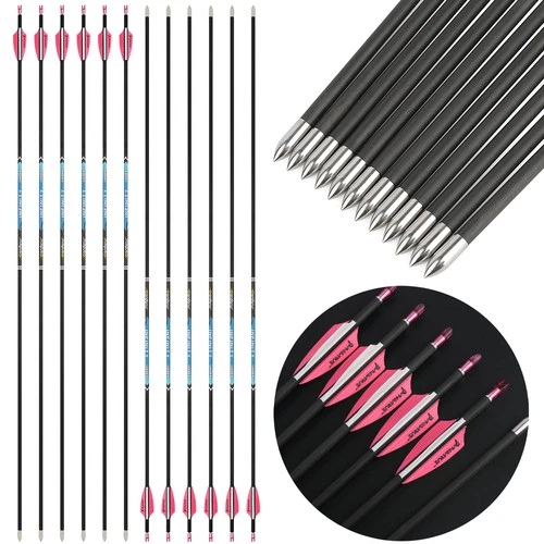 PANDARUS 12X Pure Carbon Arrows SP200-1500 ID4.2 Archery Bow Hunting Target