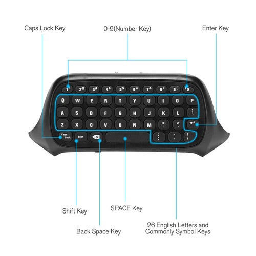 Mini Wireless Keyboard Chatpad For Xbox Series X/S One S/X Accessory Controller - Picture 4 of 23