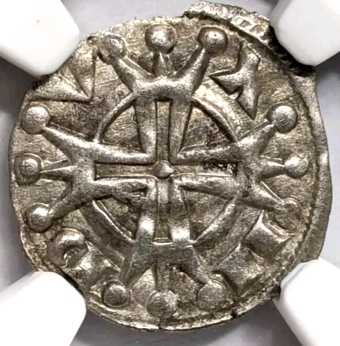 Raymond V France Provence NGC AU 55 Silver Denier Knights Templar Crusader