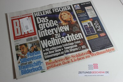 BILDzeitung 24.12.2020 Dezember Corona Lockdown Helene Fischer Florian 