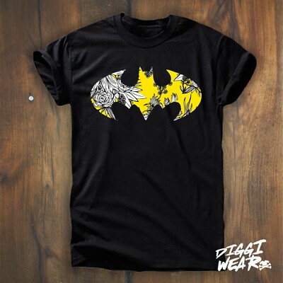 BATMAN Floral | 90s | GEEK GESCHENK NERD MOVIE FLOWER FUN T SHIRT S-5XL