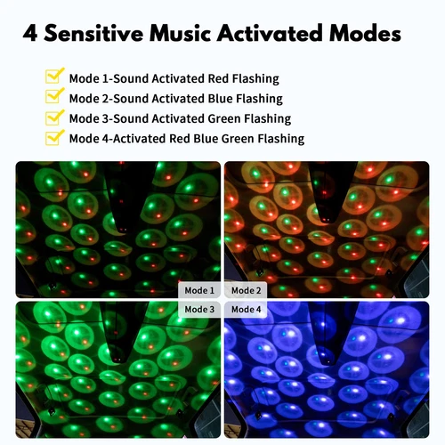 USB Car Interior Roof LED Star Light Atmosphere Starry Sky Night Projector Lamp - Picture 9 of 14