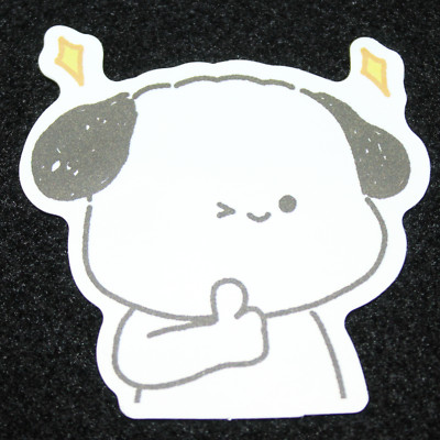 Puppy Dog Thumbs Up Wink Sparkle Stars Cute Chibi Kawaii Sticker