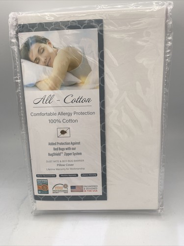 ALL-COTTON Queen 2 Pack Pillow Cover White 2 Count NEW - Picture 2 of 5