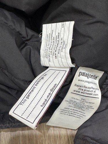 Patagonia Boys Hi-Loft Down Sweater Jacket Size M 10 Black Puffer 68245SP20 - Picture 8 of 11