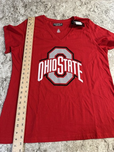 NWT Women’s Profile Varsity Ohio State Buckeyes Vneck Tee 1X Red Short Sleeve - Picture 6 of 7