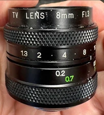 TV Lens 8mm F1.3 For CCTV Security Surveillance Cameras
