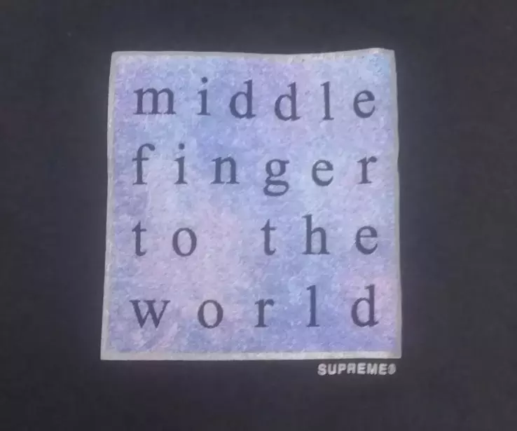 T shirt noir homme SUPREME « Middle Finger to the World » taille L
