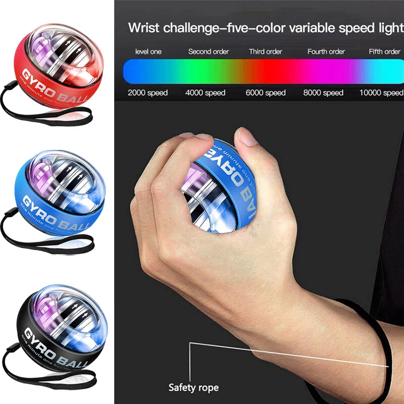 LED Gyroball Powerball Wrist Motion Wrist Gyro Ball Hand Trainer Power  Reinforced Portable Fitness Equipment Body Building Gyro