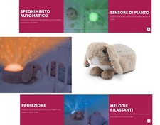 Peluche Ninna Nanna Proiettore natura Battito Cuore Musica Lounge Sensore Pianto