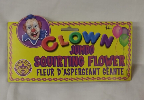Yellow Jumbo Squirt Flower clown water gag funny comedy joke costume prop - Picture 13 of 23