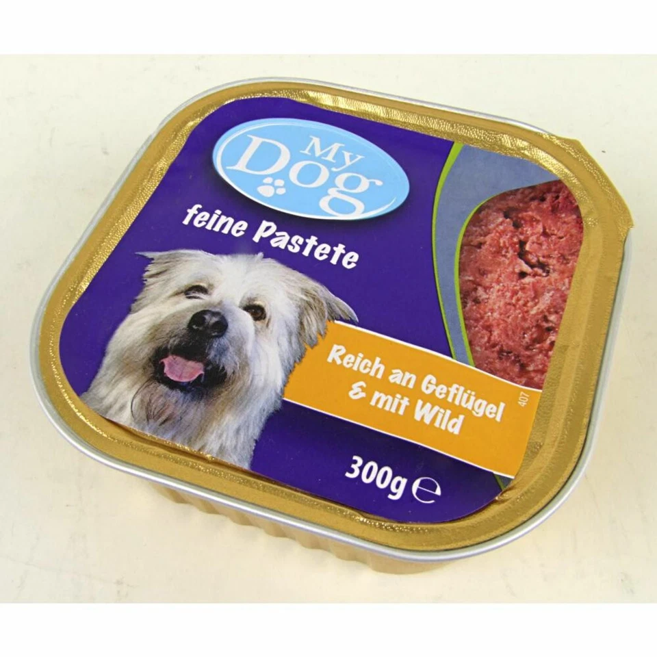 18x My Dog 300g feine Pastete Geflügel & Wild Hunde Nassfutter füttern Aluschale - Bild 2 von 2