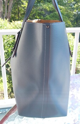 Coach 58849 Denim Blue Market Leather Turnlock Tote/Shoulder Bag