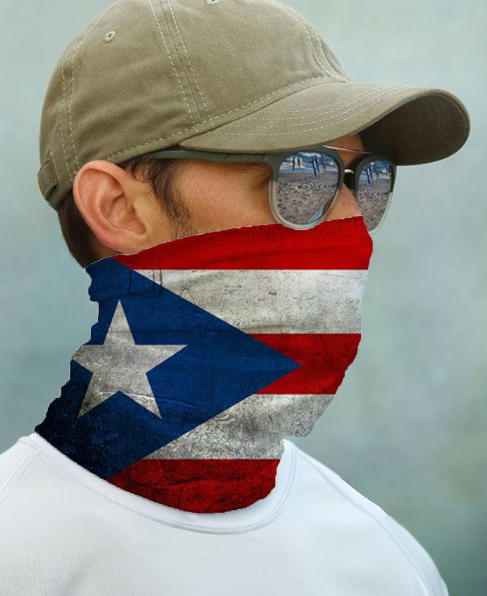 SUN GHEITER Bandana Maschera UPF 50+ - Protezione UV Viso E Collo, Bandiera Porto Rico, Unisex
