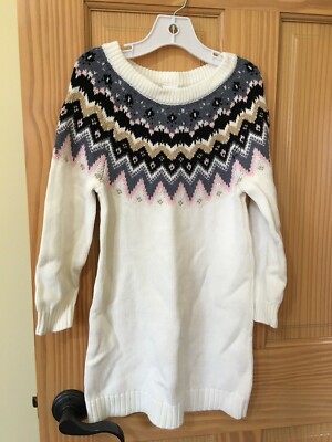 NWT Gymboree Fair Isle Sweater Dress Girls Outlet White | eBay