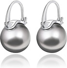 Dangle Stud Earrings Large -12Mm Gift 925 Sterling Silver Pearl Drop Earrings