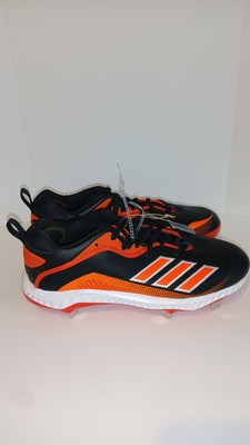 Adidas Icon 6 Bounce Baseball Cleats Black/Orange/White 