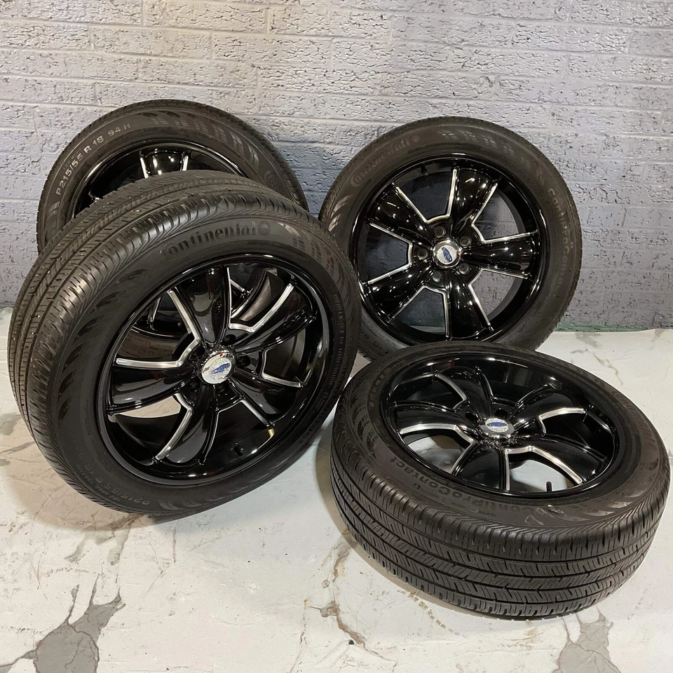 18X8 CRAGAR BLACK MACHIN Modern Muscle BLACK RIMS TIRES 5X120MM FIT CTS - Image 2 of 4