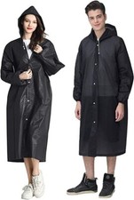Women Men Adults Waterproof Jacket Raincoat Rain Coat Hooded Poncho Rainwear US