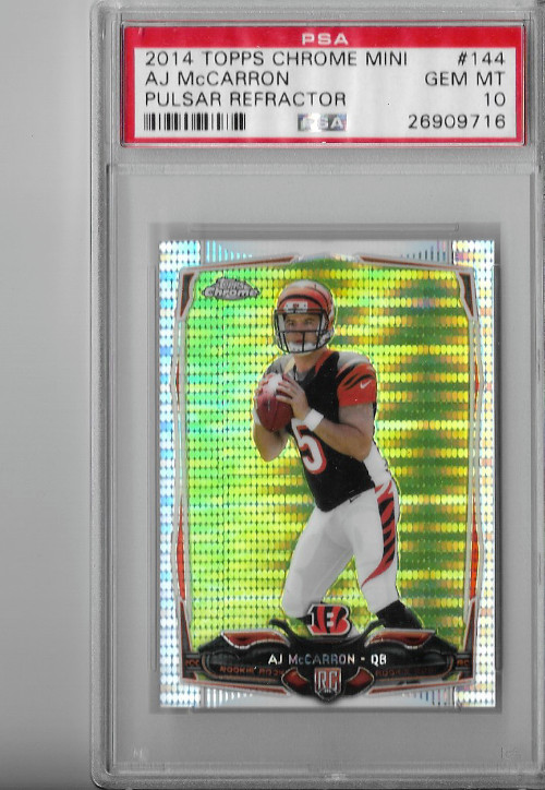AJ McCarron Topps Chrome Mini #144 Pulsar Refractor