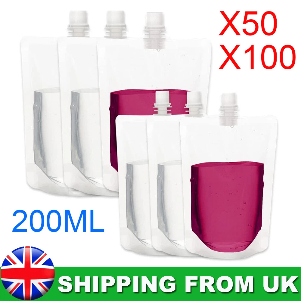 200ml Drink Pouches for Festivals Juice Pouch Bags Leak Proof with