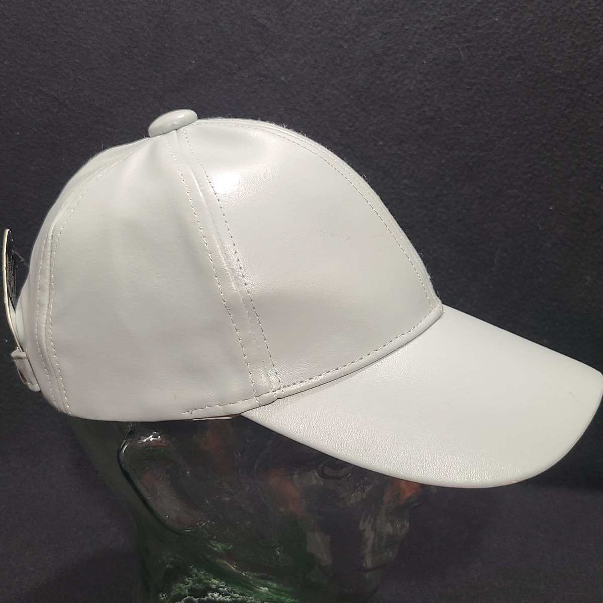 BEBE Women Gray Leather Baseball Cap By BERSERK SHIRE Fashions NWT BEBE AUTHENTIC Womens Gray Leather Baseball Cap Hat  main image 2